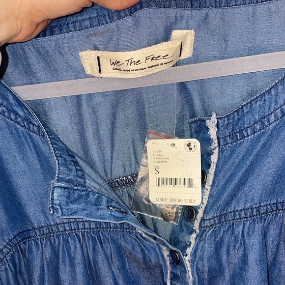 NWT We The Free Summer Love Top - Indigo - Size Small Oversized - Picture 7 of 17